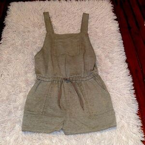 Pink Rose Green Overalls